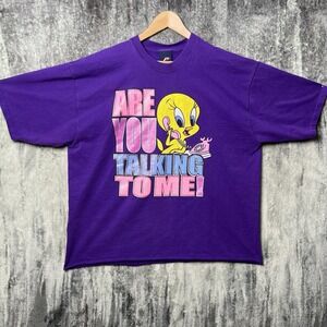 Vintage 90s Looney Tunes Tweety Are You Talking To Me T Shirt 2XL Pro Player